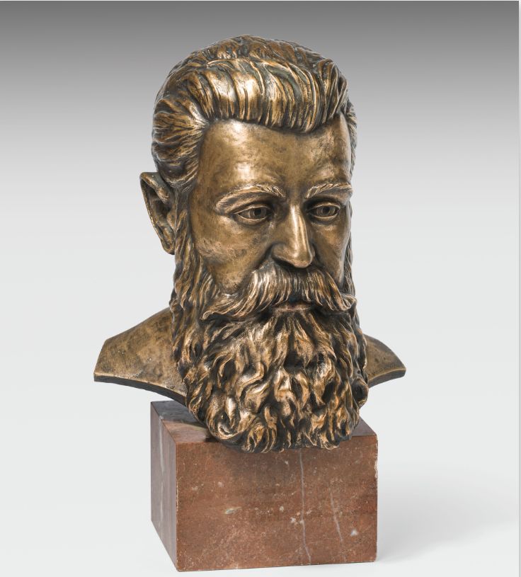 Bild für den Verkauf einer antiken Theodor Herzl Skulptur aus Bronze.