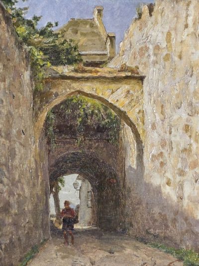 Original Ölgemälde, Stefan Simony (1860 - 1950) - "Motiv aus Dürnstein/ Wachau"