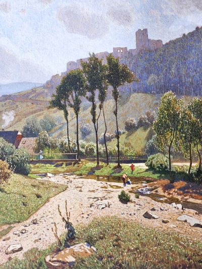 Museale Original Gouache Rudolf Weber (1872 - 1949) "Spitz an der Donau" Wachau 1922