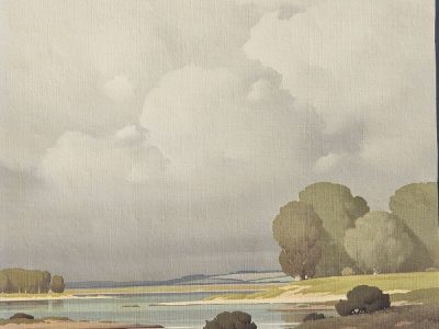 Original Ölgemälde, Pierre de Clausade (1910-1976), Ufer der Loire