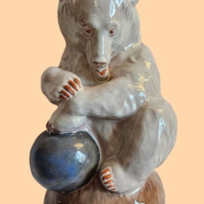 Frühe AUSFÜHRUNG DER WIENERBERGER Keramik "Bär mit Ball" um 1915 - 1920 Franz Barwig (1868 - 1931) signiert