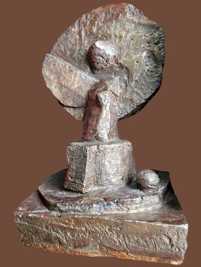 Großer Metallguss von Karl Anton Wolf (1908 - 1989), "Sakrale Form II", 1969