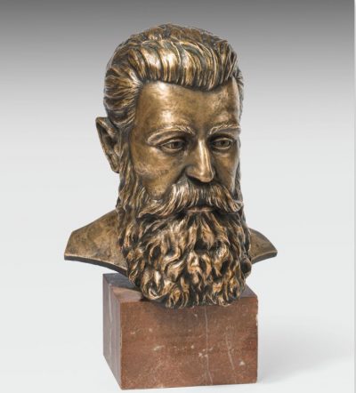 Bild für den Verkauf einer antiken Theodor Herzl Skulptur aus Bronze.